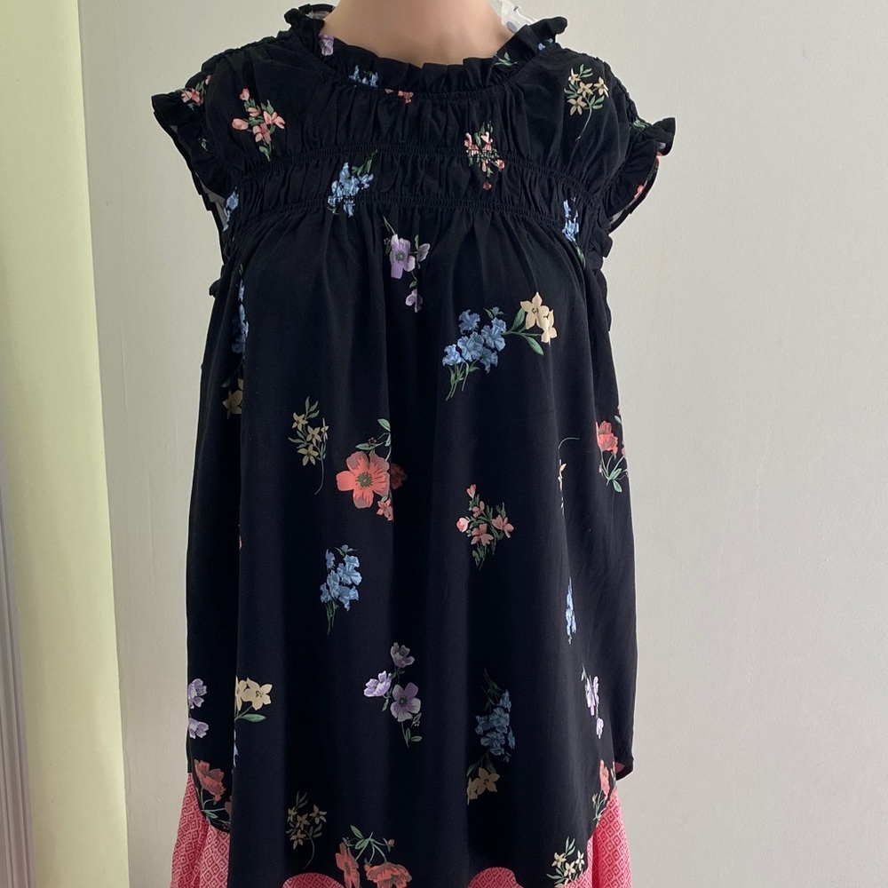 Floral Black  Women,  Blouse, Top